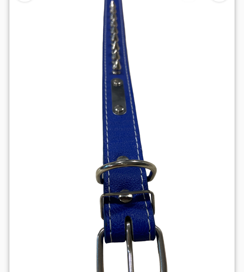 Luxury Collar Blue with Big Spikes - BDSM - Heavy Quality