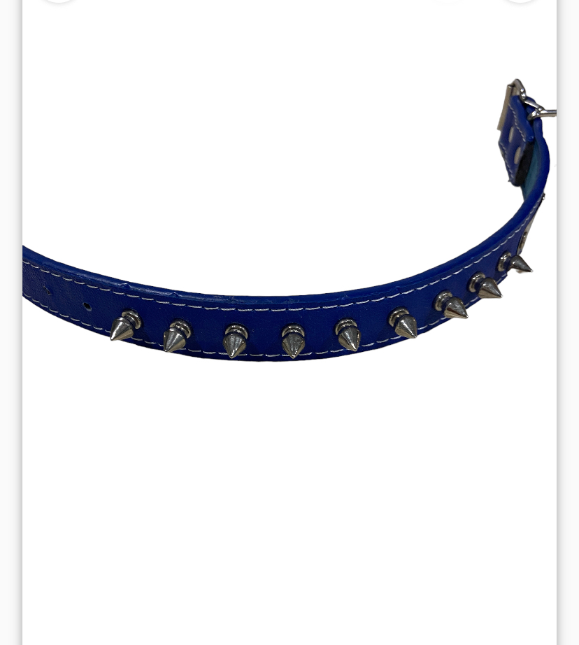 Luxury Collar Blue with Big Spikes - BDSM - Heavy Quality