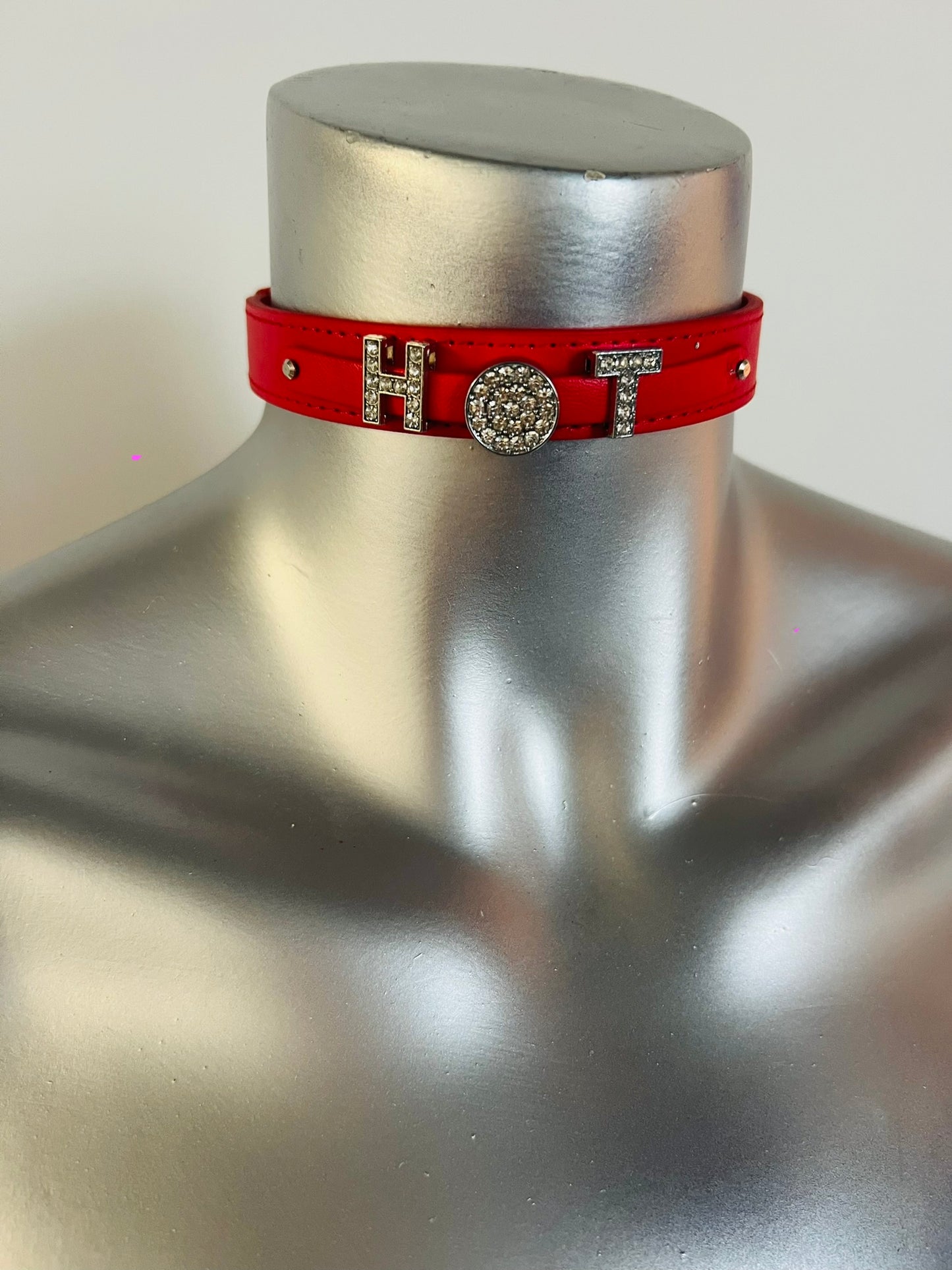 Luxury Collar Red with Name SLUT - BDSM - Heavy Quality