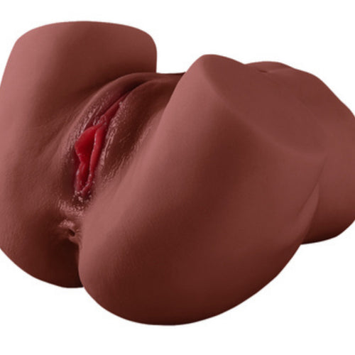 Pussy & Ass Masturbator – 2.8 kg Brown Heavy Dual Entry Realistic Masturbator – Premium Adult Body Toy