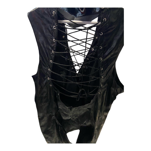 Black Wetlook Dress - Sleeveless - Size XXL