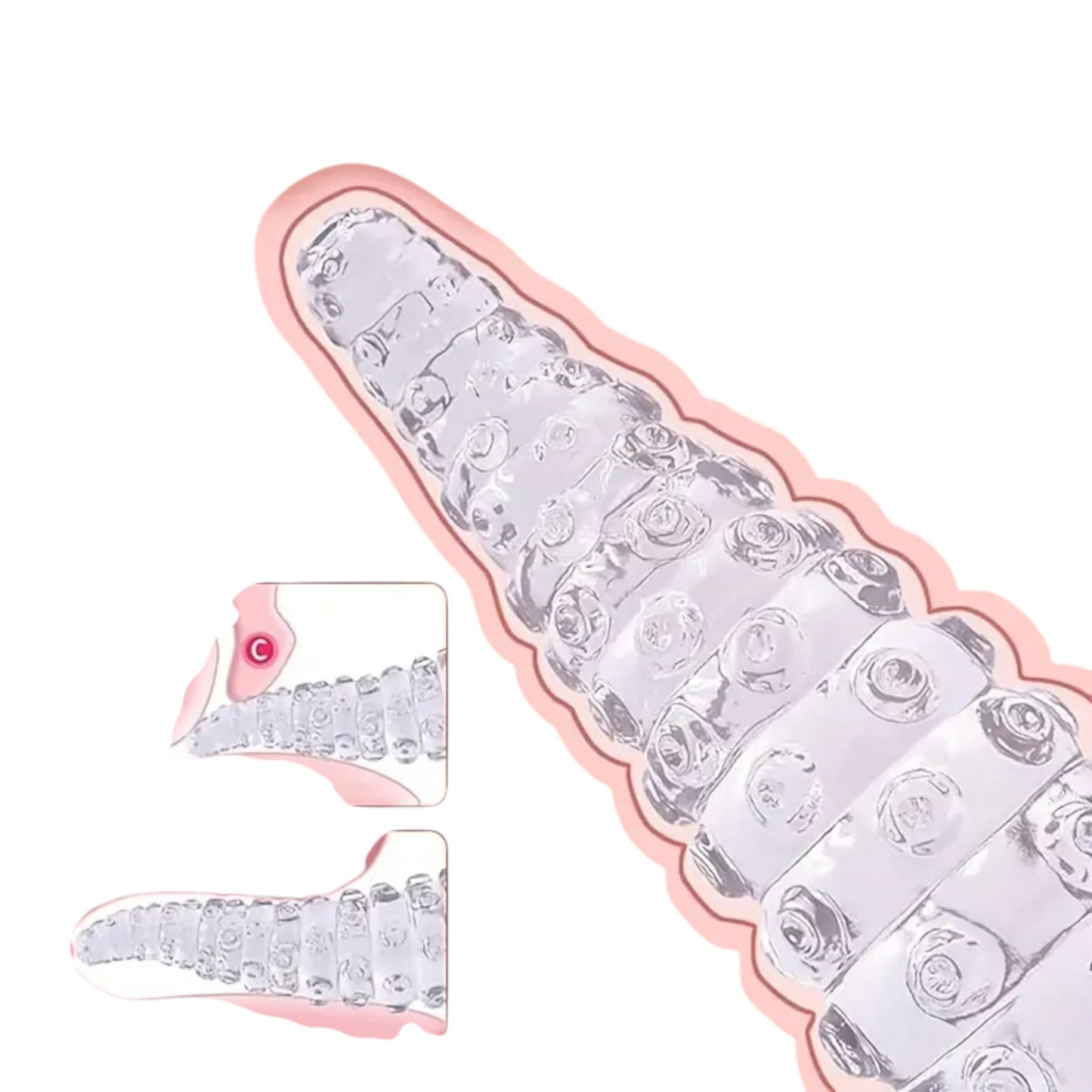 XXLtoys - Clear Curved Ribbed Fantasy Dildo – 16 cm with Suction Base
