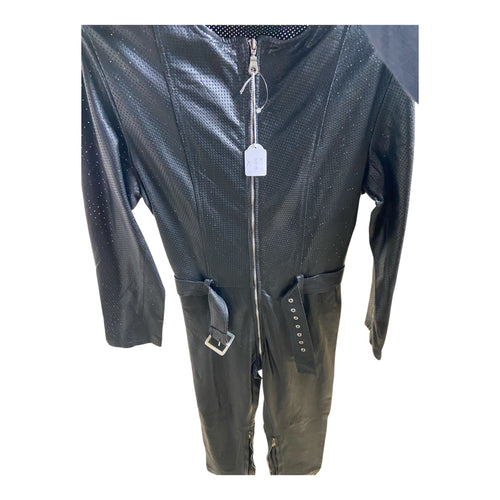 Fashionworld Black Overall with Zipper & Belt – Sizes M / L / XL