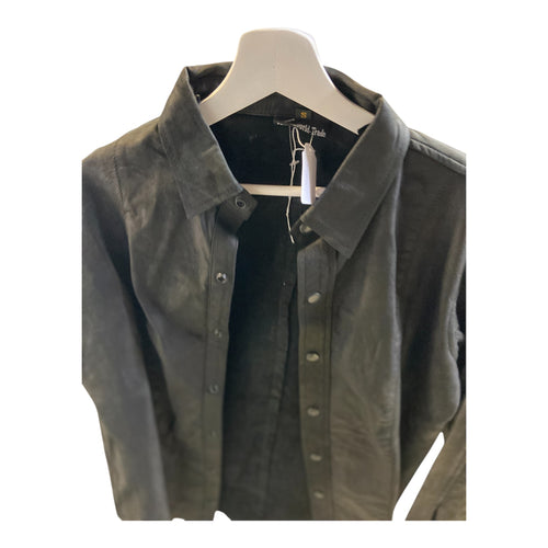 Fashion World - Black Leather Shirt with button closing- Size S