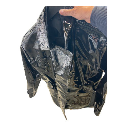 Fashionworld Black Mid-Length Shiny Coat – Size L