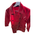 Fashionworld Red Short Wetlook Coat with Belt Size S