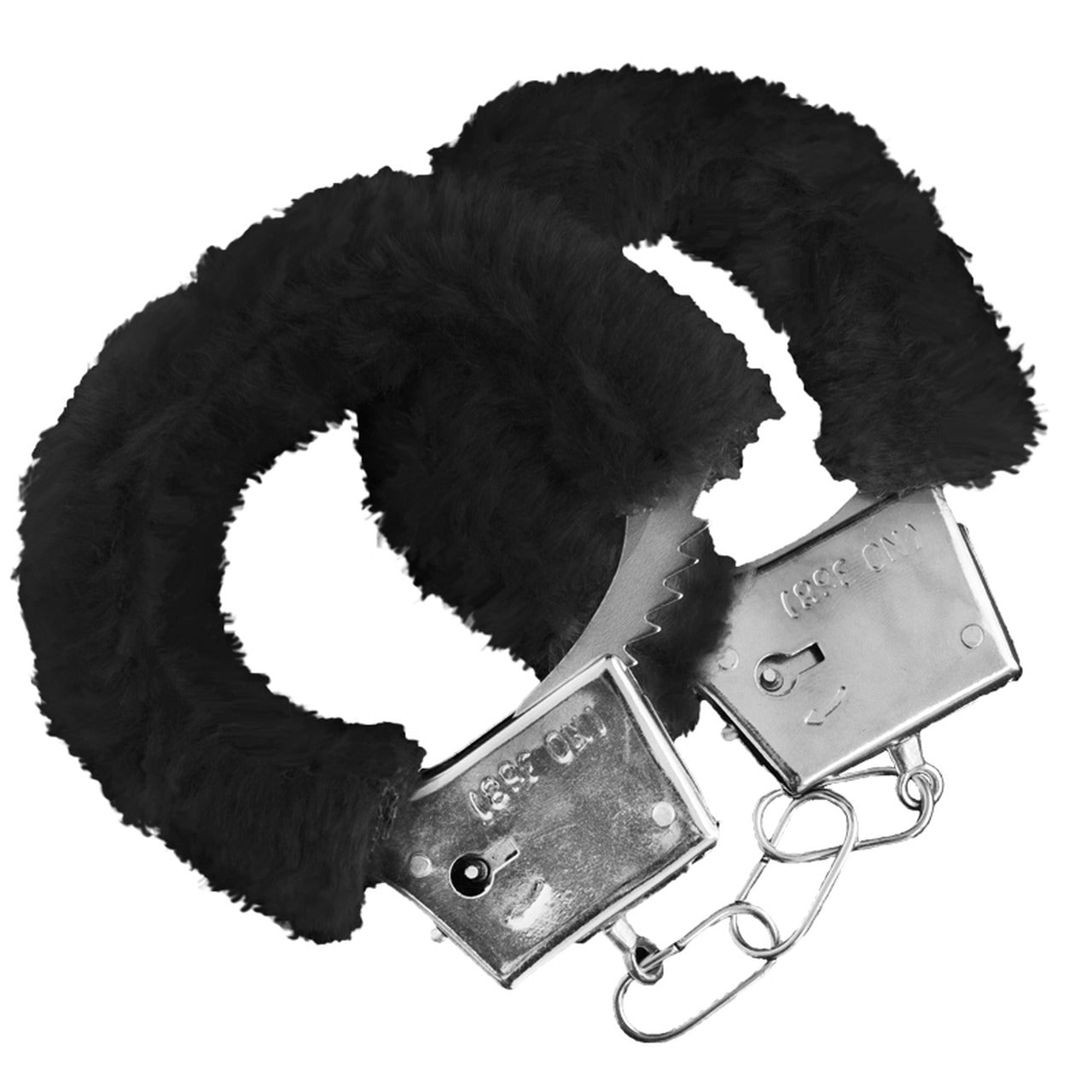 Power Escorts - BR206 Black - Furry Hand cuffs Black -Colour Box