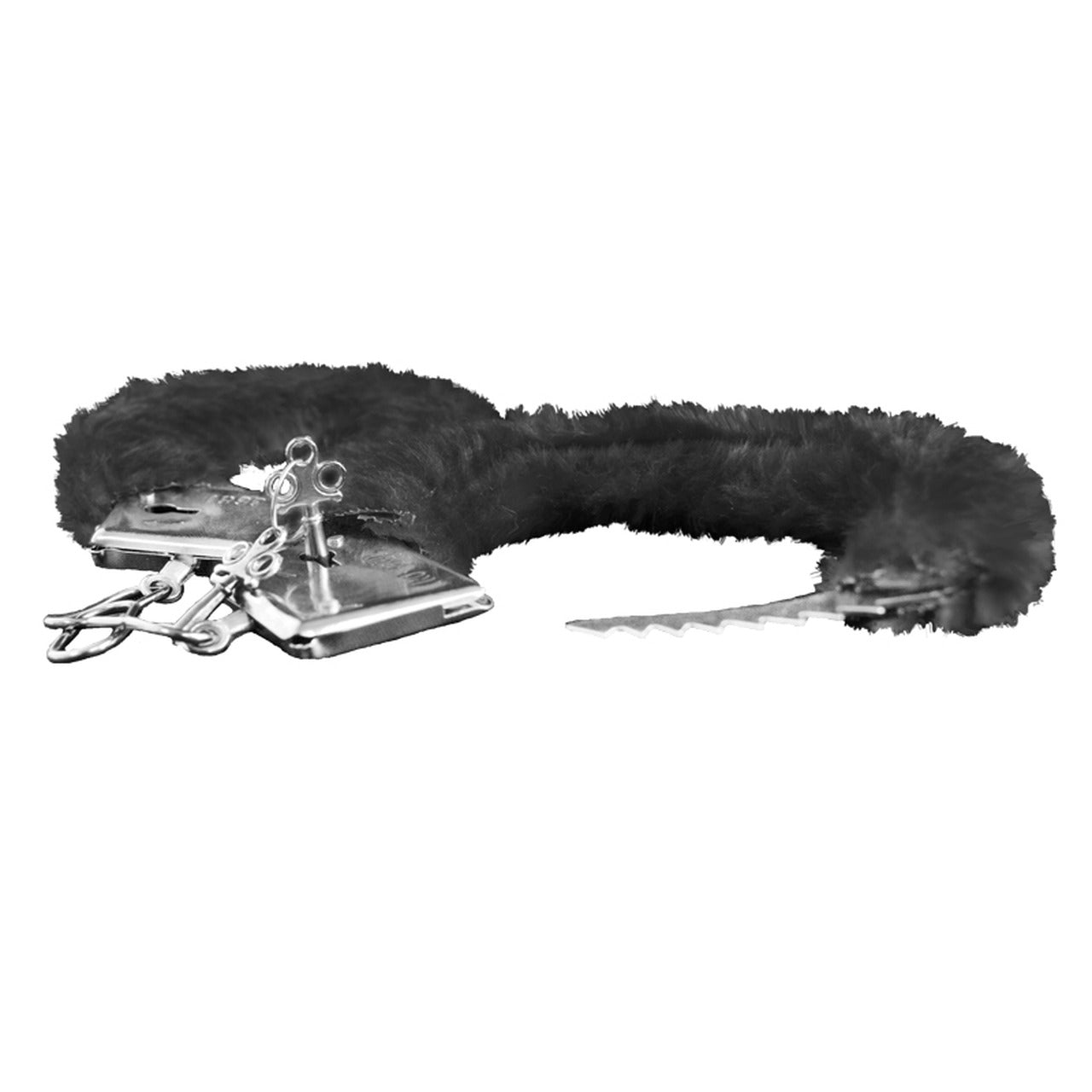 Power Escorts - BR206 Black - Furry Hand cuffs Black -Colour Box