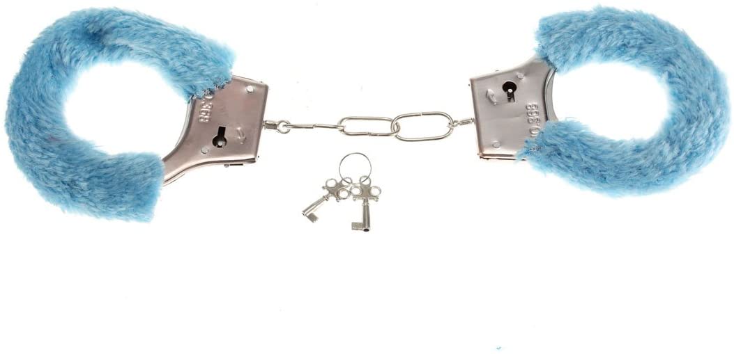 Power Escorts - BR206 Blue Soft Furry Hand cuffs - Colour box