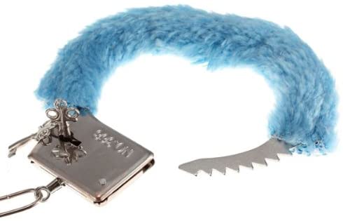 Power Escorts - BR206 Blue Soft Furry Hand cuffs - Colour box