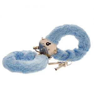 Power Escorts - BR206 Blue Soft Furry Hand cuffs - Colour box