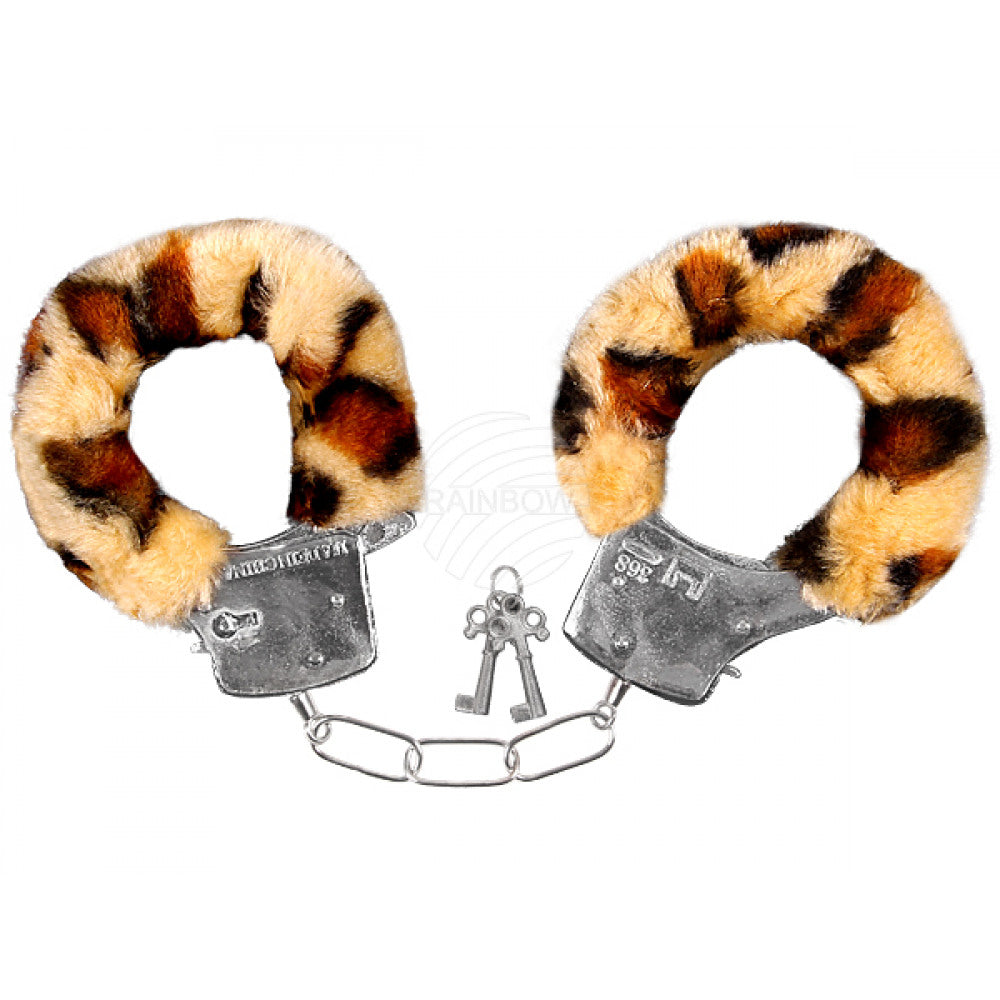 Power Escorts - BR206 Leopard Furry Hand cuffs Leopard