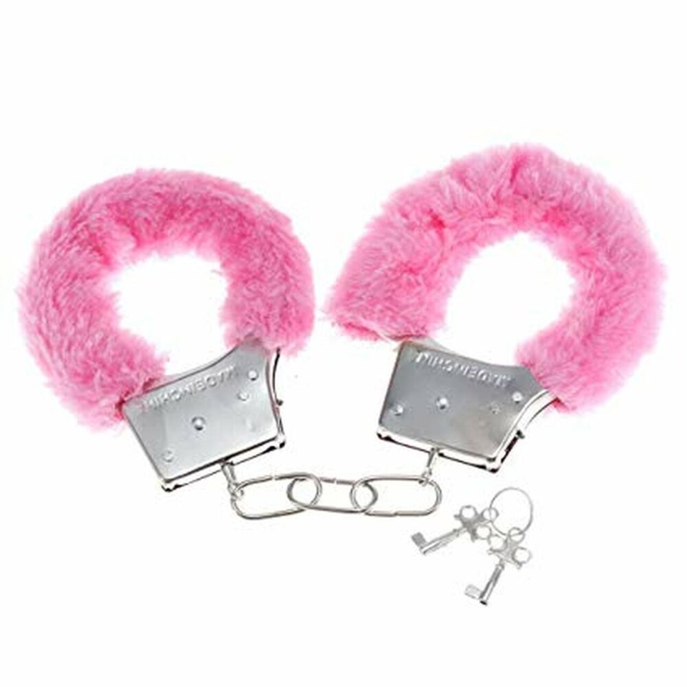 Power Escorts - BR206 Pink Furry Hand cuffs - Colour Box