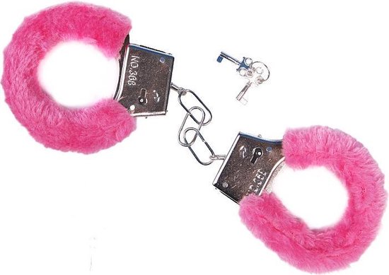 Power Escorts - BR206 Pink Furry Hand cuffs - Colour Box
