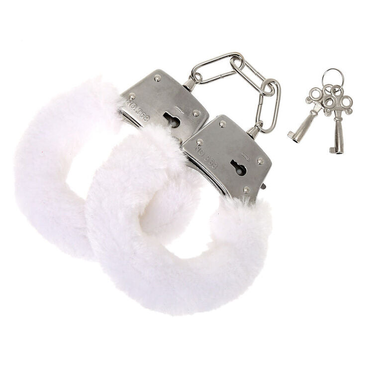 Power Escorts - BR206 White Furry Hand cuffs