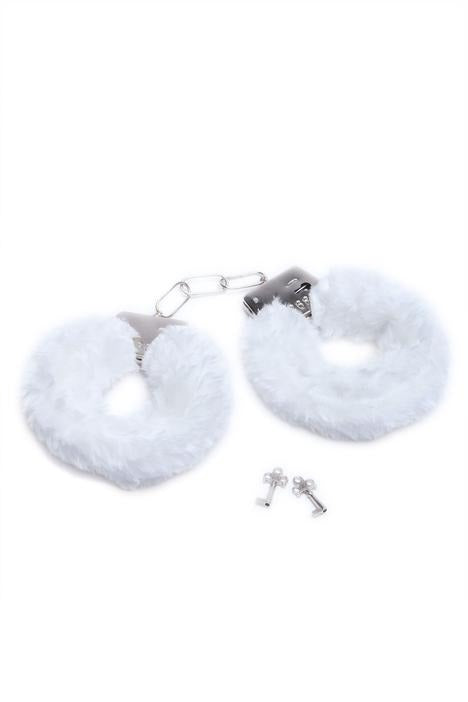 Power Escorts - BR206 White Furry Hand cuffs