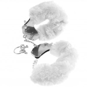 Power Escorts - BR206 White Furry Hand cuffs