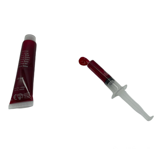 Kinky Pleasure - HW001 - Fake Blood 2-piece set: Syringe Filled With Blood + Refill