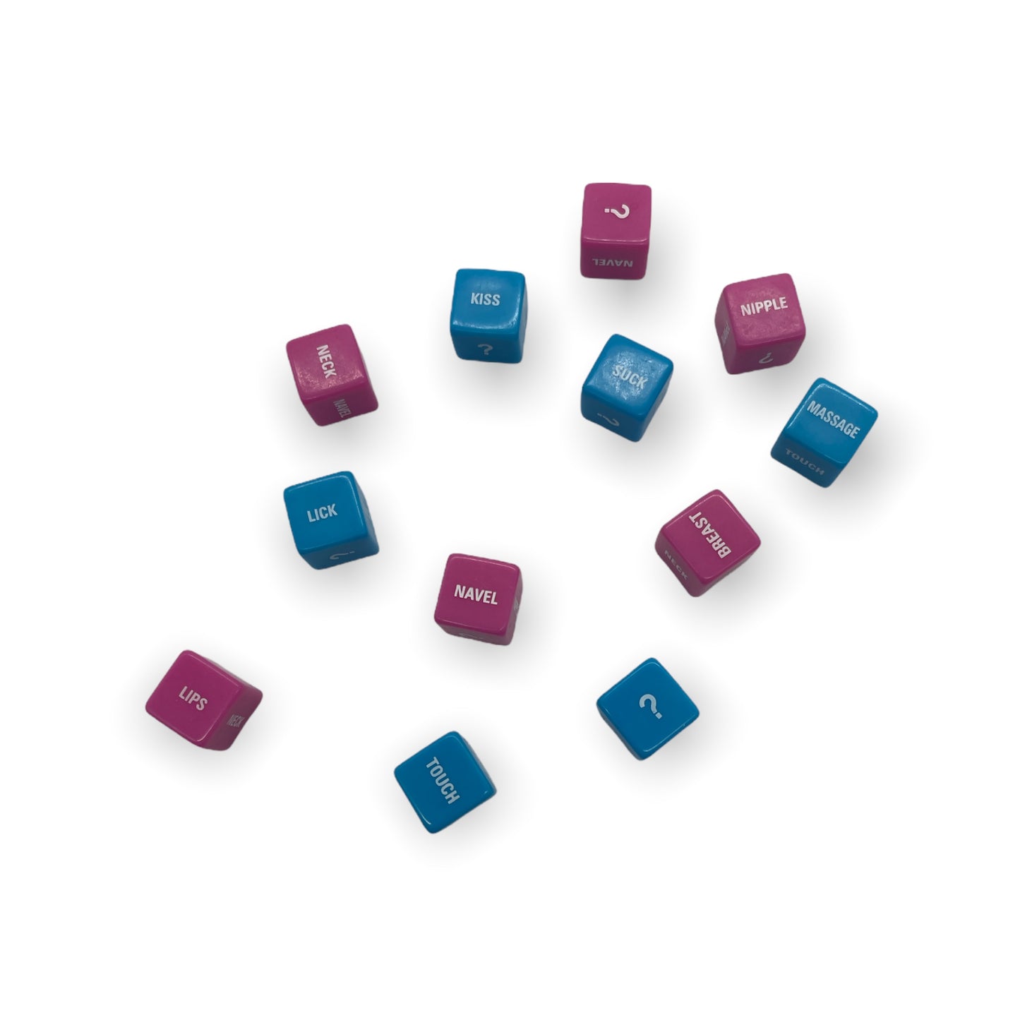 Kinky Pleasure - KPLD001 - Love Dice With Text 2 Pcs- Blue And Pink