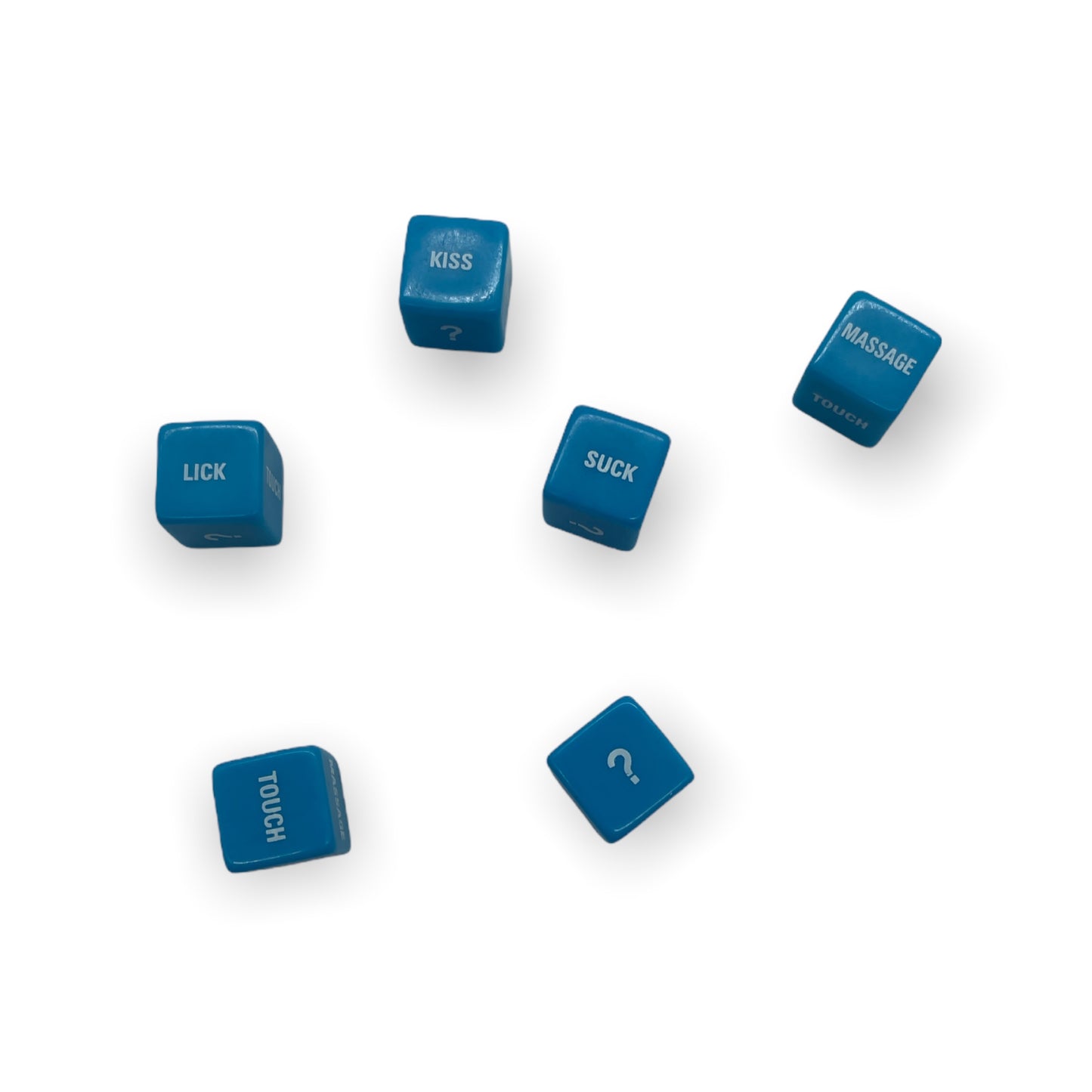 Kinky Pleasure - KPLD001 - Love Dice With Text 2 Pcs- Blue And Pink