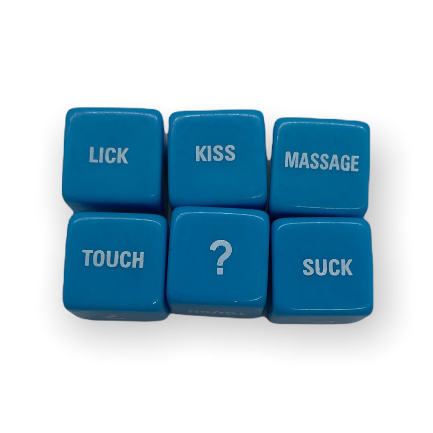 Kinky Pleasure - KPLD001 - Love Dice With Text 2 Pcs- Blue And Pink