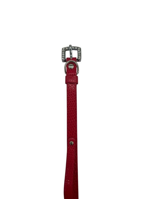 Cat Collar / Small Dog Collar - Red - Dia 8 CM - Length 28 CM - Width 1 CM - Buckle With Luxury Diamond Stone Look