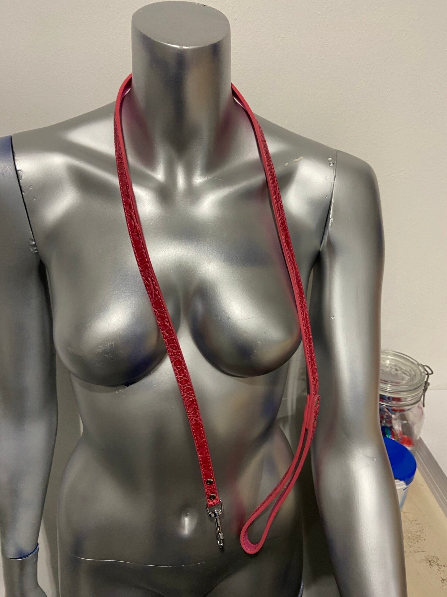 Luxury Leash Red - BDSM - Heavy Quality ( no Collar only Leash )