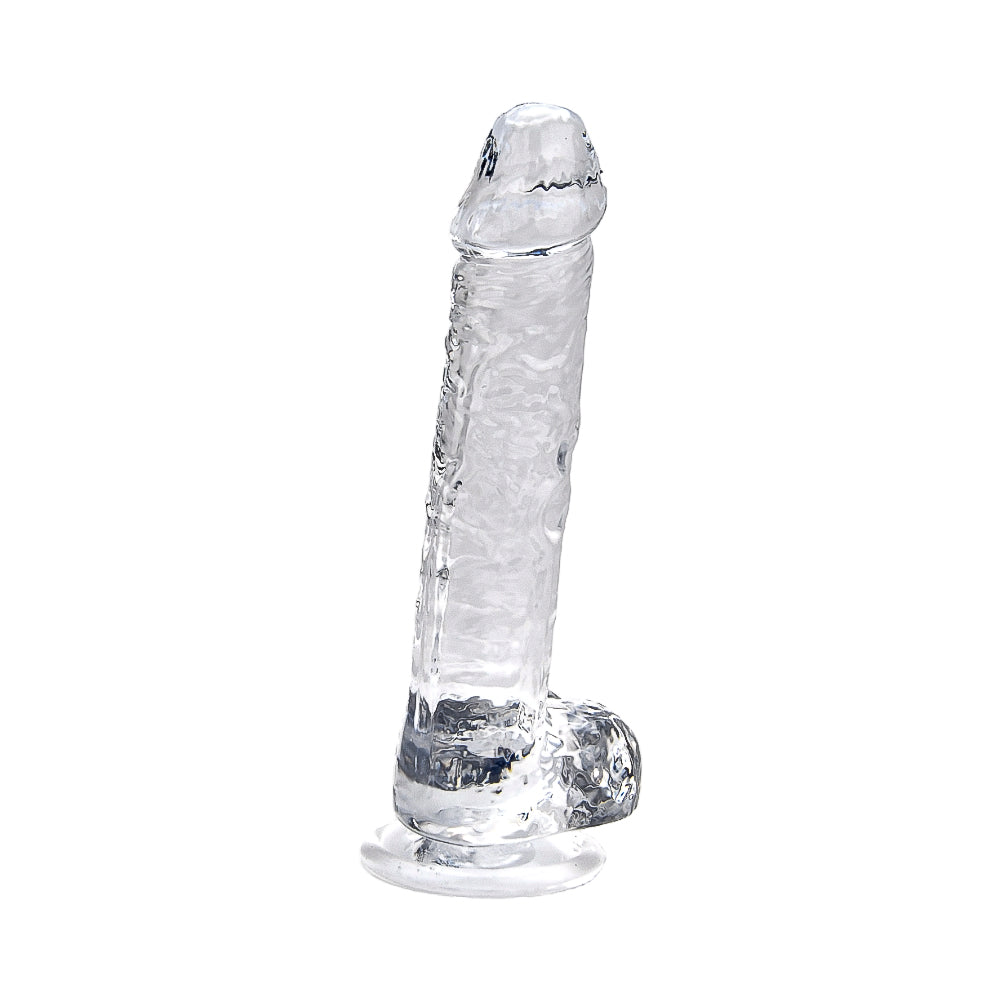 7 Inch Insertable Clear Realistic Dildo With Balls and Suction Cup - 19 CM - N12186