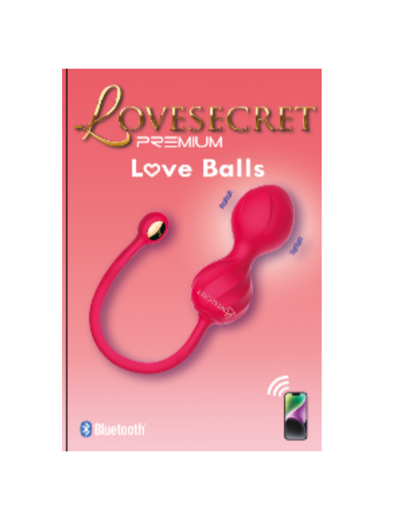 Lovesecret Premium - LS01 - Love Balls - App Controlled Kegel Couples Play - 9 Vibrations - Pink - Giftbox