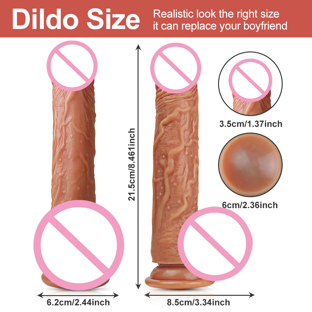 Lovesecret Premium – LS04 – Realistic Vibrator with Big Balls – App-Controlled - Up & Down / Heated / Thrusting / Shaking Modes – Flesh Color