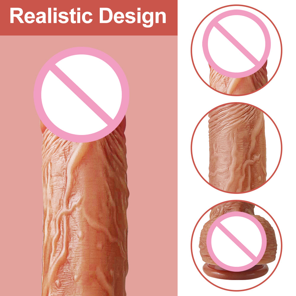 Lovesecret Premium – LS04 – Realistic Vibrator with Big Balls – App-Controlled - Up & Down / Heated / Thrusting / Shaking Modes – Flesh Color