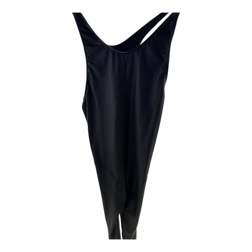 Manstore Sleeveless Leather-Look Overall – Black – Size M