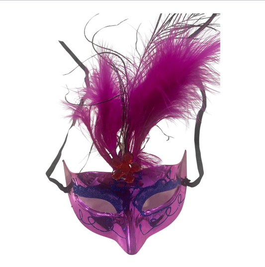 Venetian Mask Light Purple With Feather