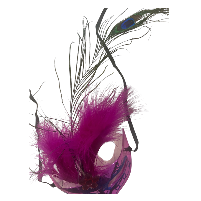 Venetian Mask Light Purple With Feather