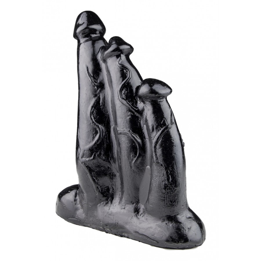 XXLTOYS - Triple King - XXL Dildo - Insertable length 22 X 14 cm - Black - Made in Europe