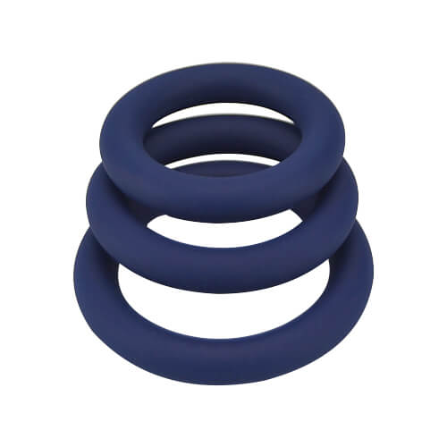 Silicone Extra Thick Cockring 3-Pack Blue - N11080