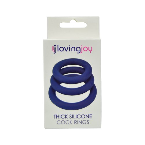 Silicone Extra Thick Cockring 3-Pack Blue - N11080