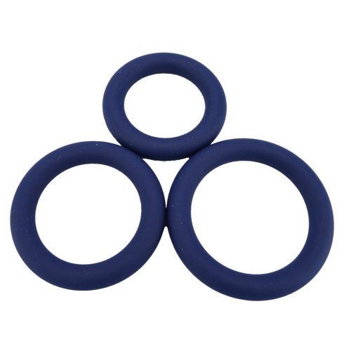 Silicone Extra Thick Cockring 3-Pack Blue - N11080