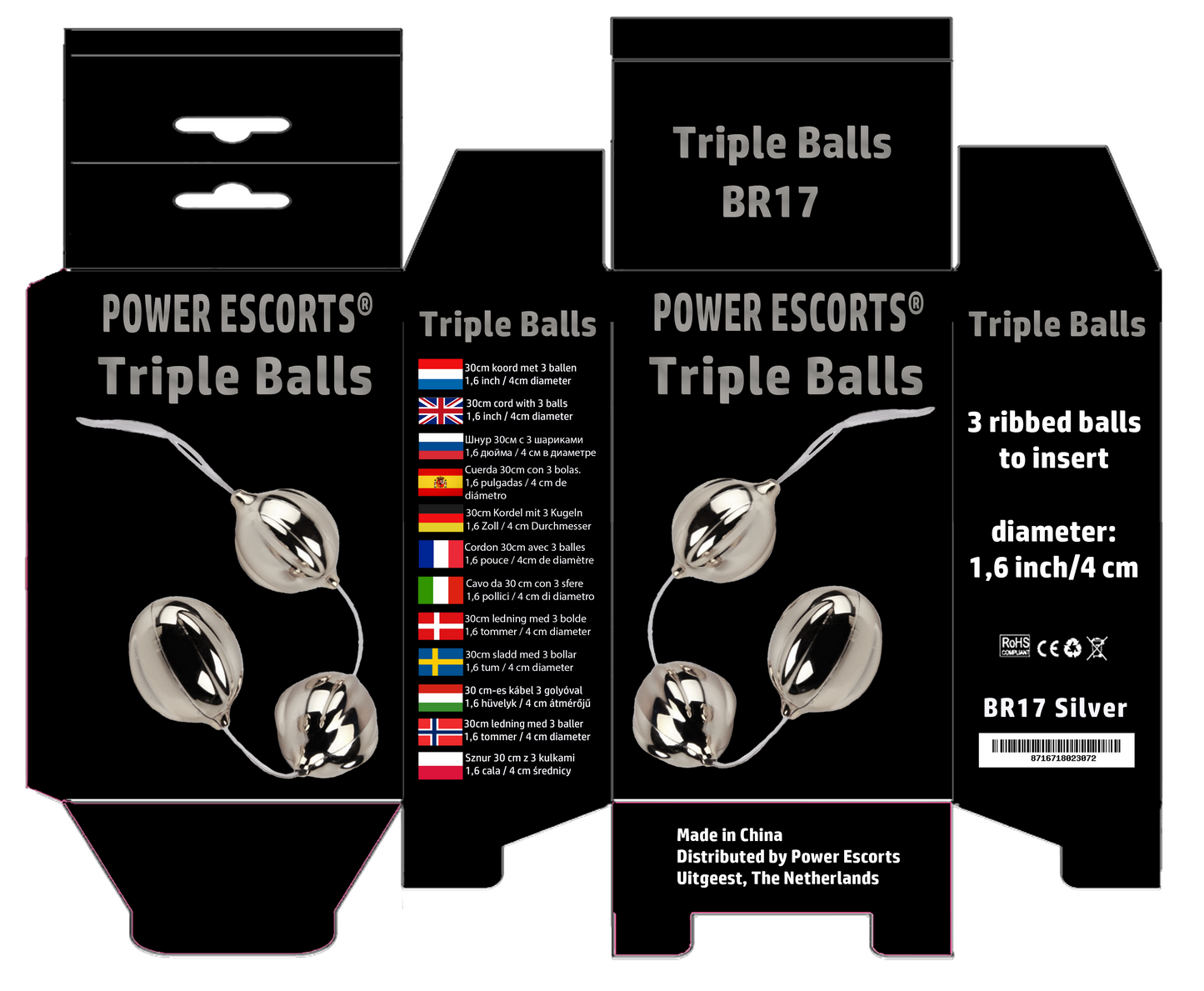Power Escorts - BR17 - Triple Balls - Heavy Big Size Benwa Balls