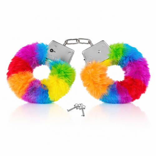 Power Escorts - BR206 - FurryCuffs - Hands – Rainbow, 28 cm