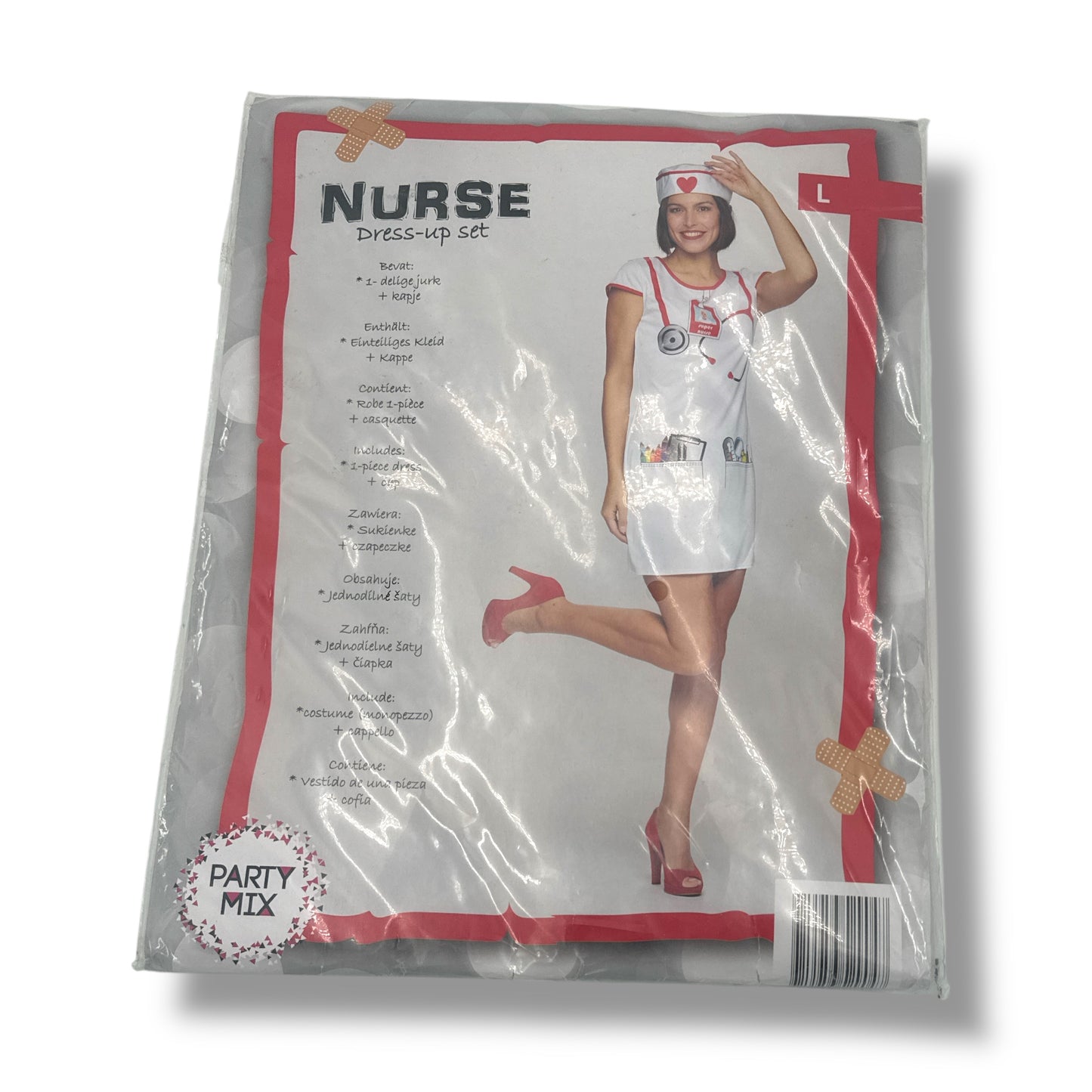 Sexy Nurse Costume – White Roleplay Dress with Cap – S / M / L – Women’s Lingerie Outfit