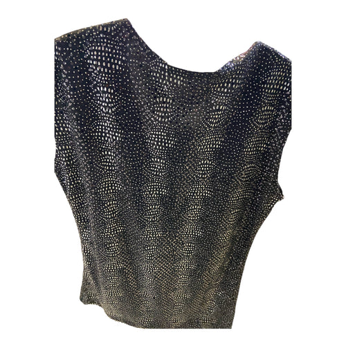 Peter Domenie - Black Silver Sleeveless Shirt Size S