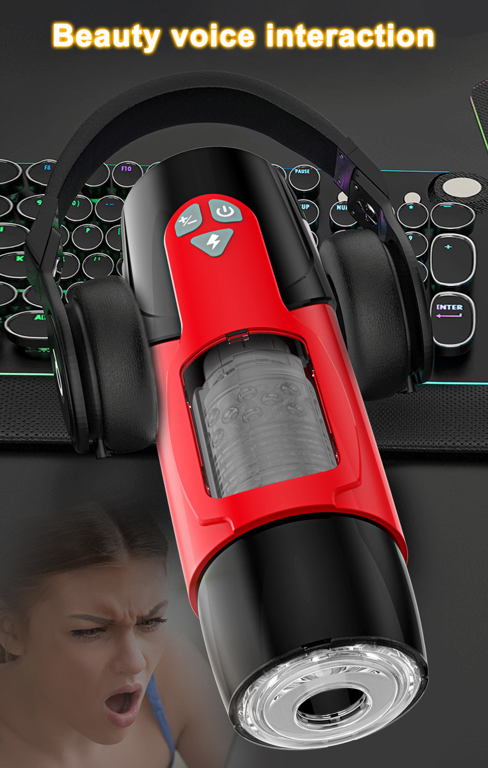 Lovesecret Premium LS05 - Masturbator Pro – App-Controlled Mega Rotating - Up Down - Vibrating Cup