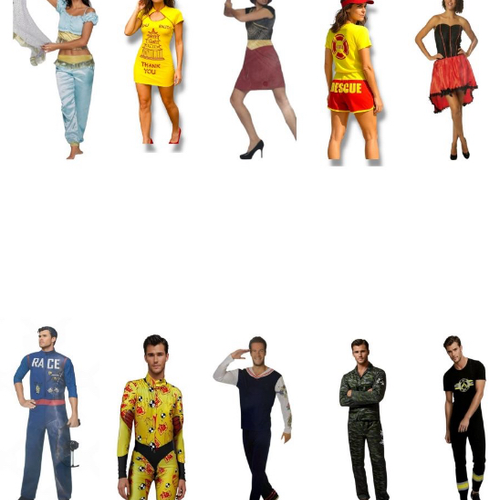 Kinky Role Play Female & Male Mix Box 10 Models - Various Sizes Total 30 Pcs Carton