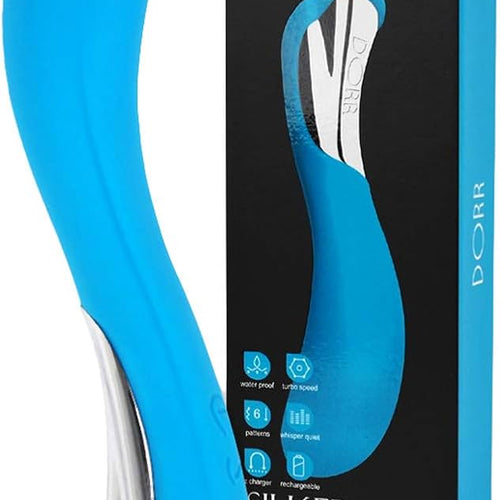 DORR - Silker - G-Spot Vibrator – Blue Silver, Rechargeable, 20 cm