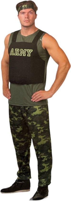 Sexy Soldier Costume – Military Green Pants, Short-Sleeved Top & Headband – Erotic Roleplay Outfit Size M / L / XL