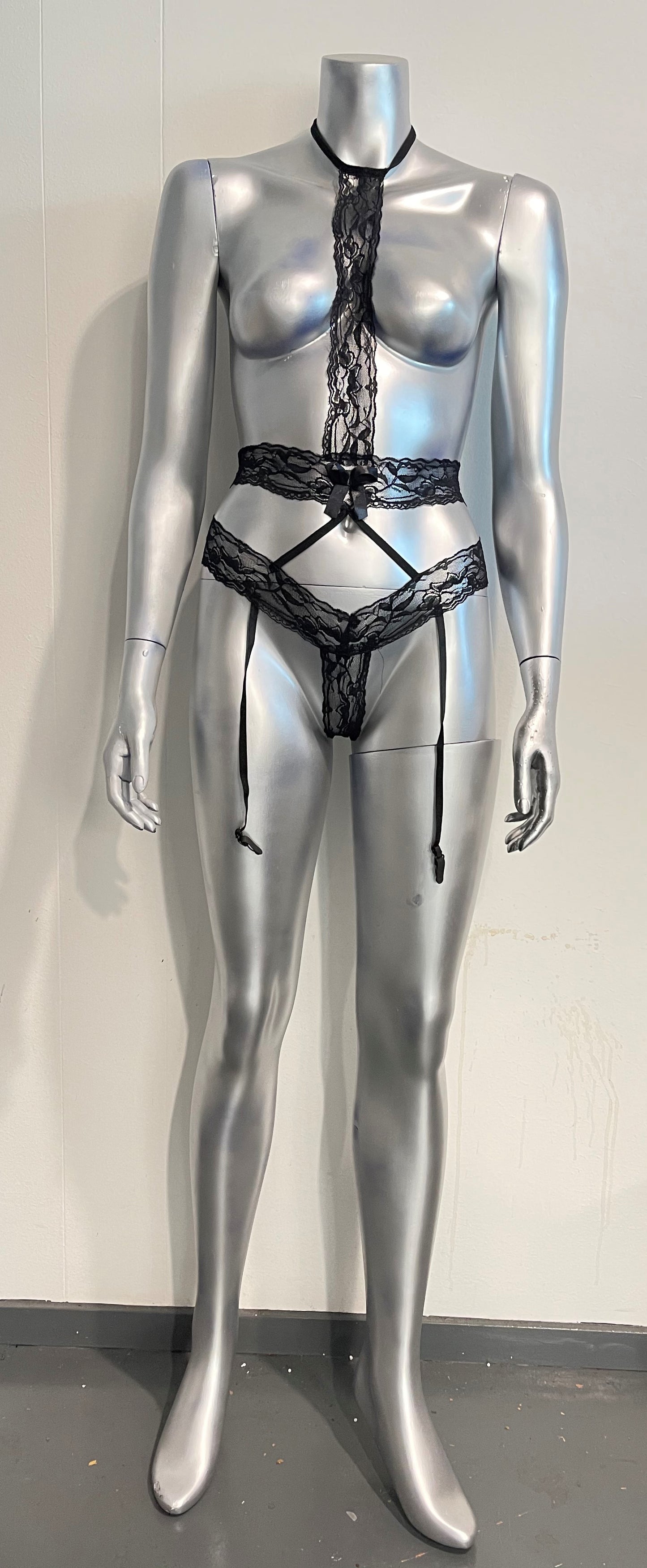 Body Pleasure - TL143 Black - Sexy Body Stocking Lingerie Set - One Size Fits Most - stylish Colour Box