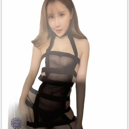 Body Pleasure - TL95 - Sexy Dress Lingerie Set - One Size Fits Most - Gift Box - Black