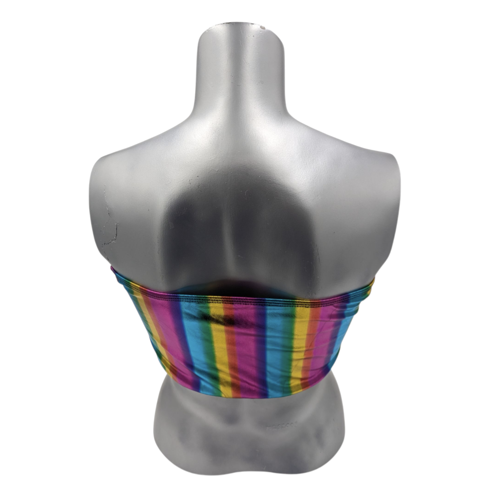 Kinky Glossy Rainbow Strapless Slim Top