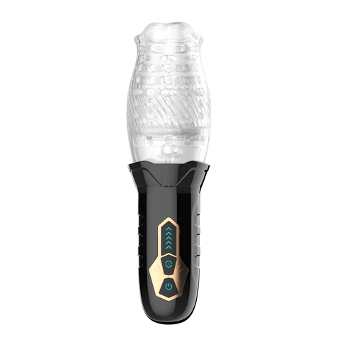Power Escorts - BR282 - Rapid King - Vibrating & Rotating Maturbator - Transparent
